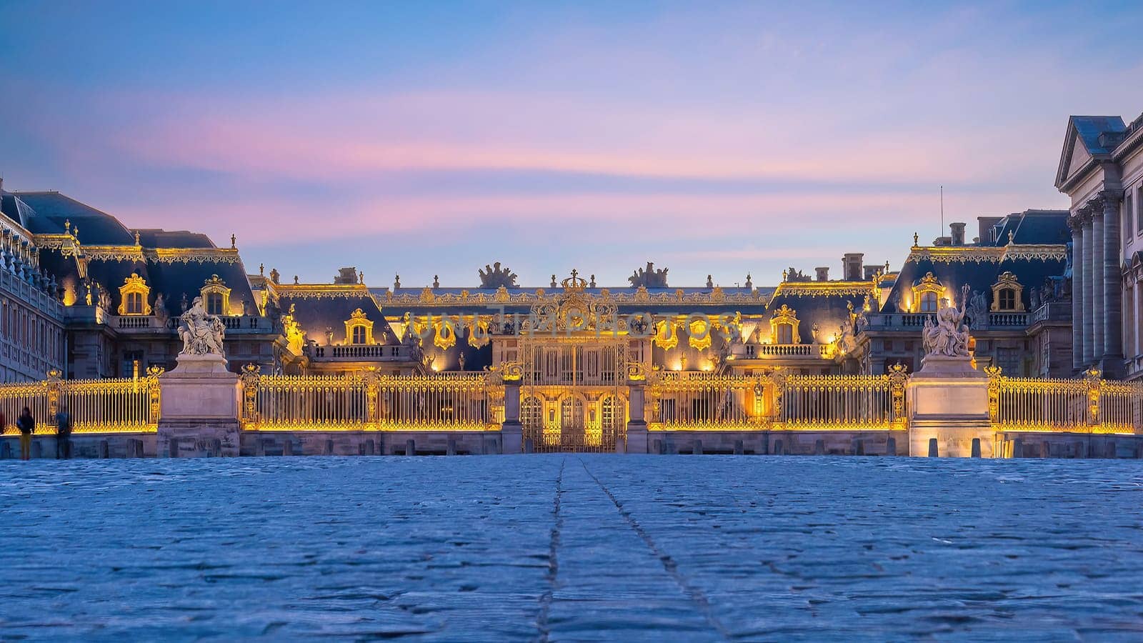Entrance of Chateau de Versailles, near Paris in France  by f11photo