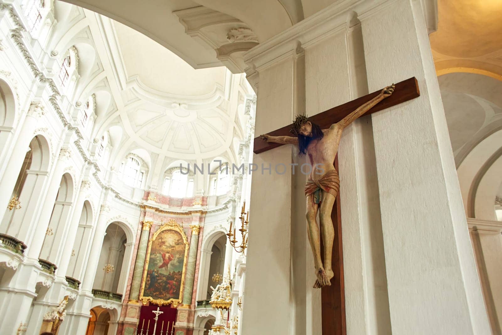 Jesus Christ on the Crucifixion in the Christian Church.