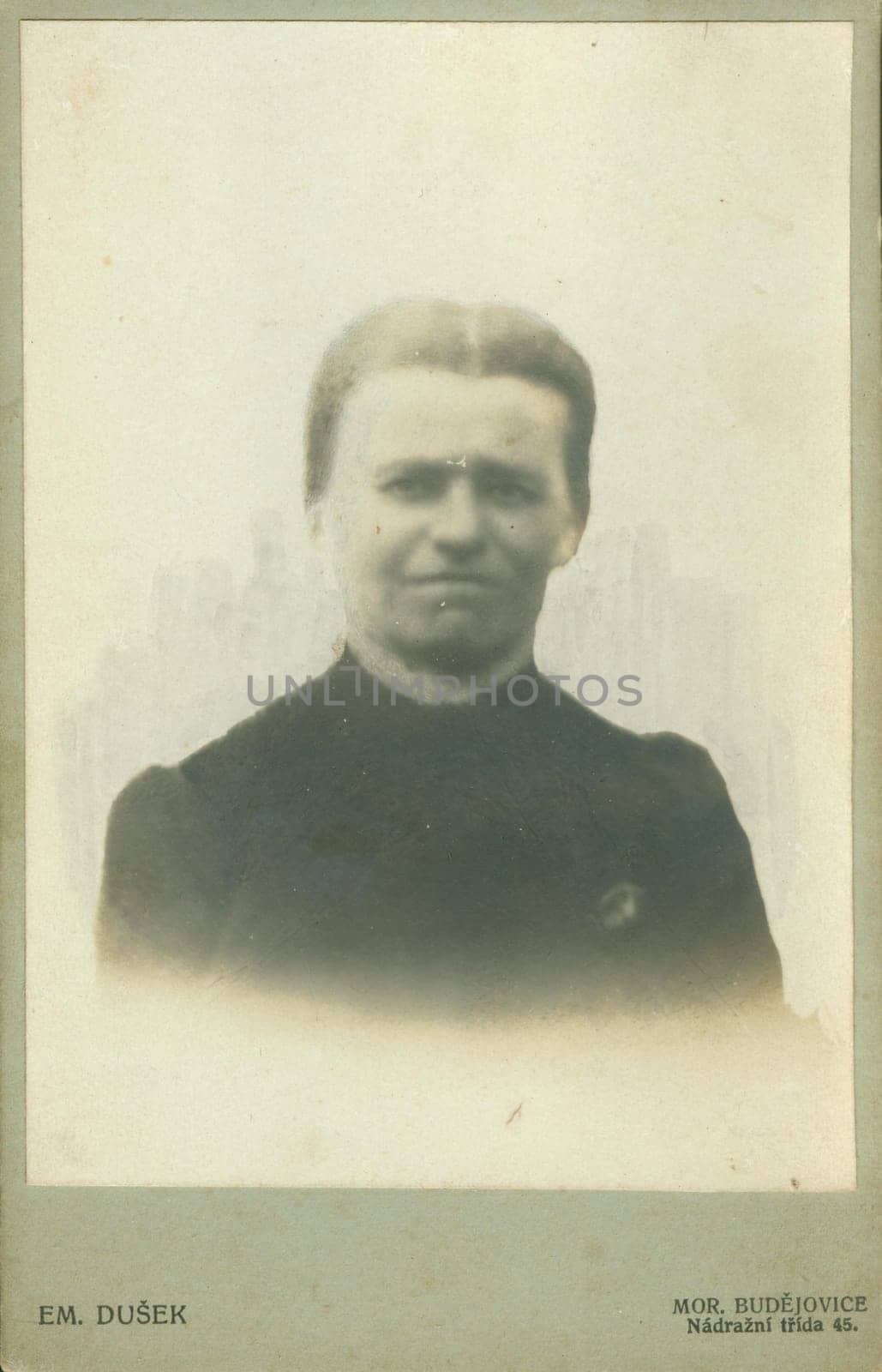 THE CZECHOSLOVAK REPUBLIC - CIRCA 1930s: Vintage photo shows ugly mature woman. Black and white photography.