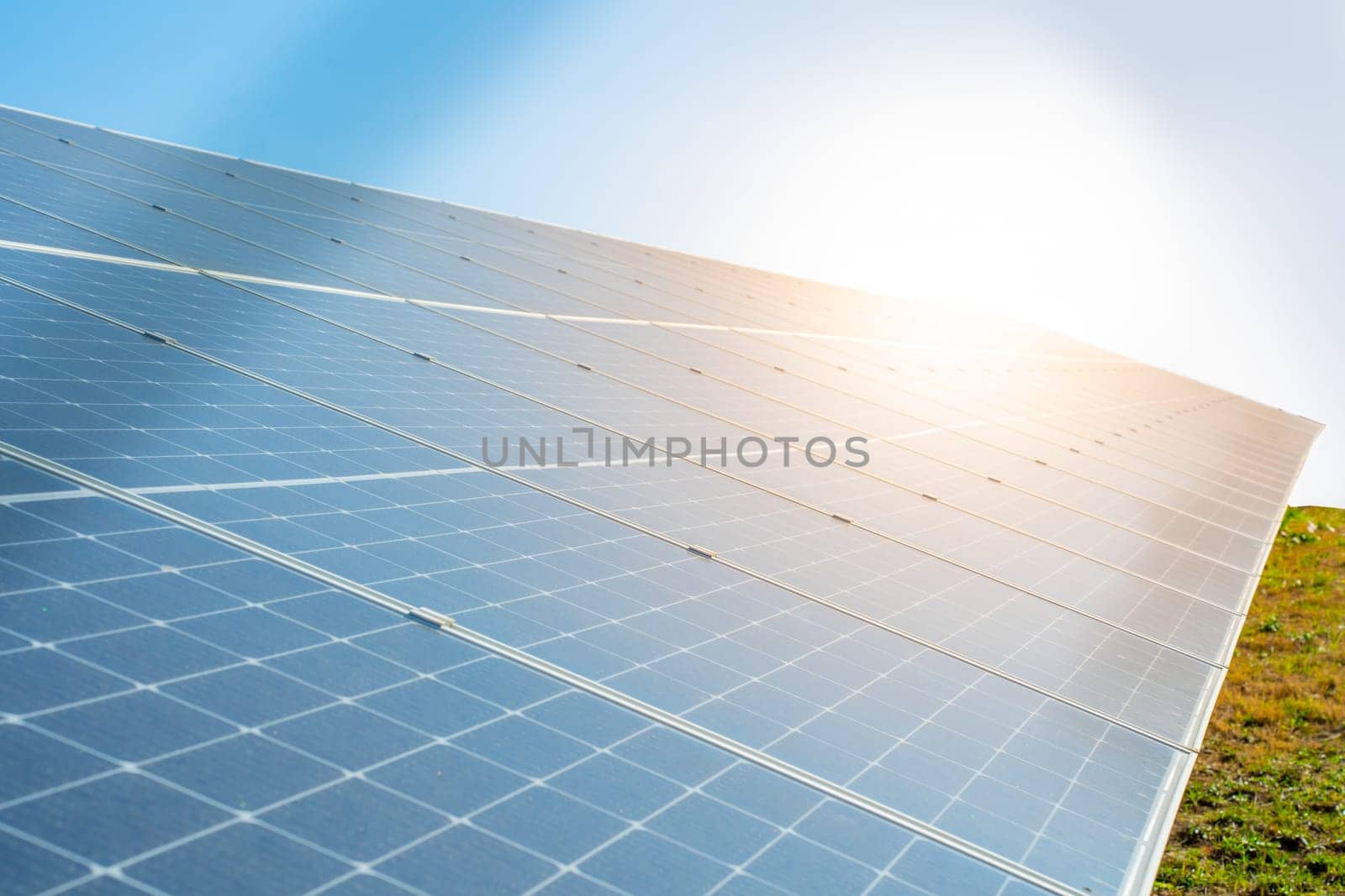 Energy crisis solar panels system power generators from sun. Clean technology for better future.
