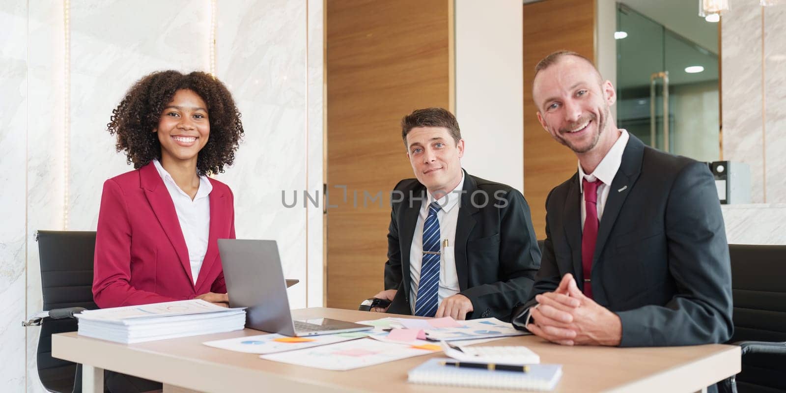 Diverse Multiethnic Business people in meeting. Accountant people do paperwork, tax, accounting and Financial advisor concept.