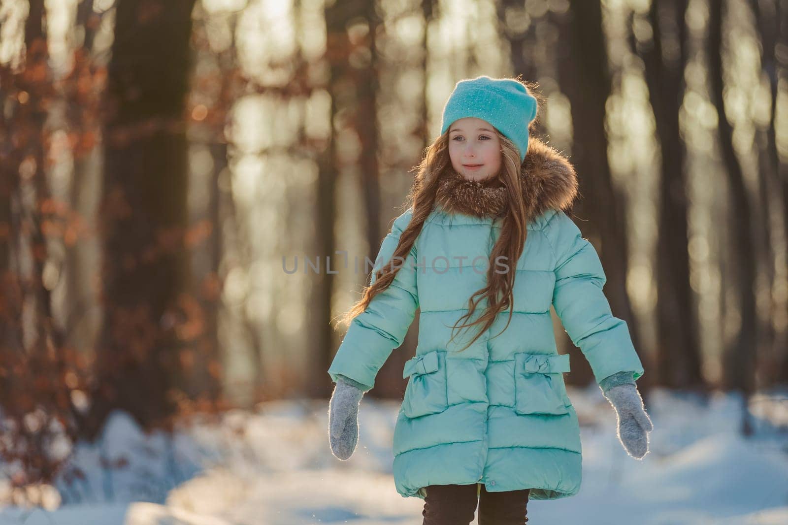 girl in the snowy forest by zokov