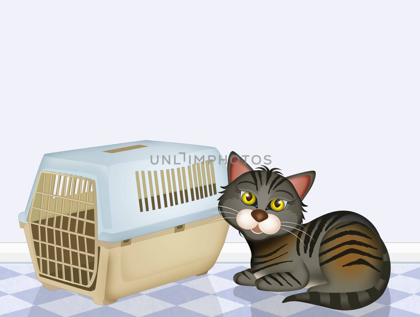 illustration of pet carrier for cats