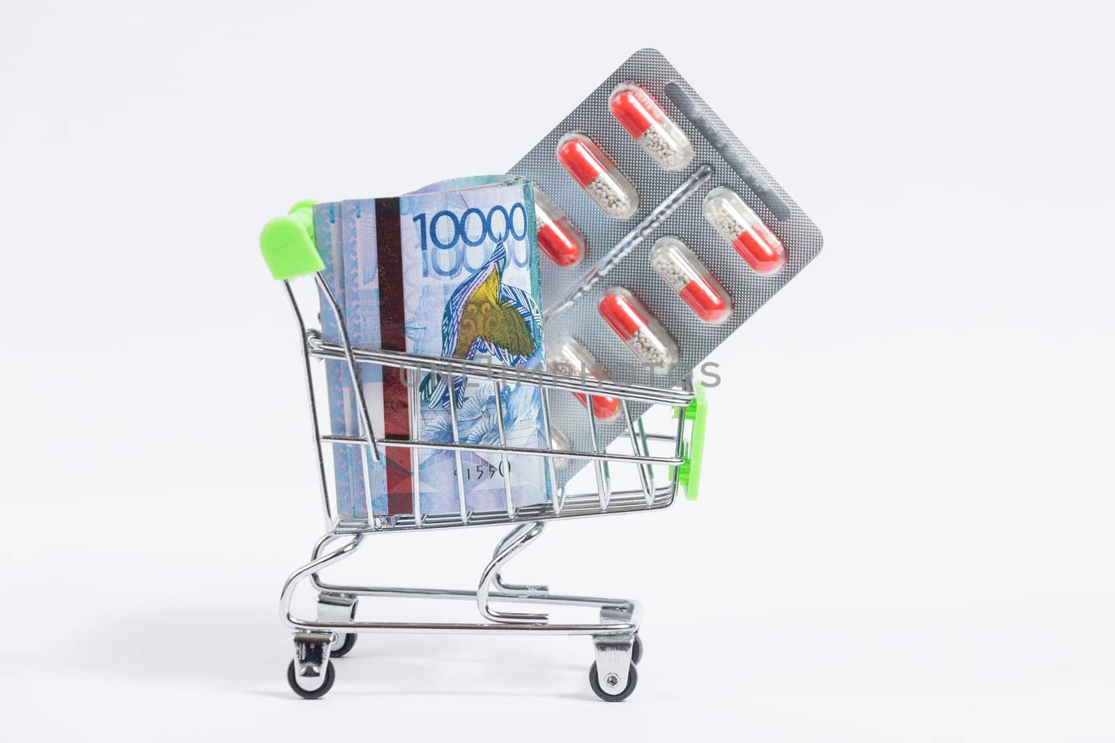 Price increase for medical services and medicaments in Kazakhstan concept.