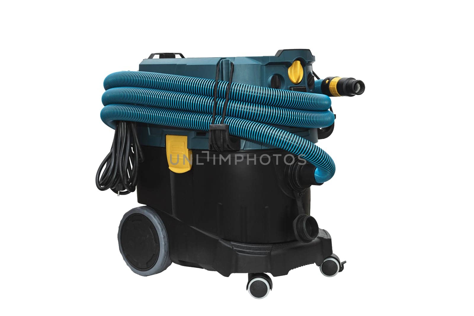Big construction vacuum cleaner isolated on white background.