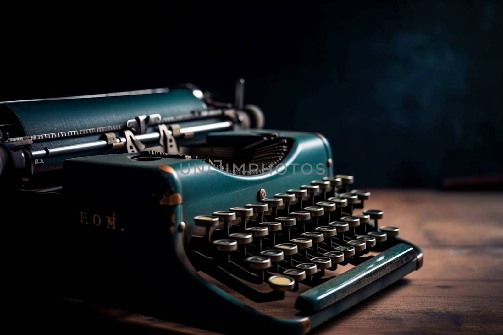 vintage typewriter retro on background. 90's concepts. Vintage style filtered photo. Concept on the theme of history, nostalgia, old age. Retro style.