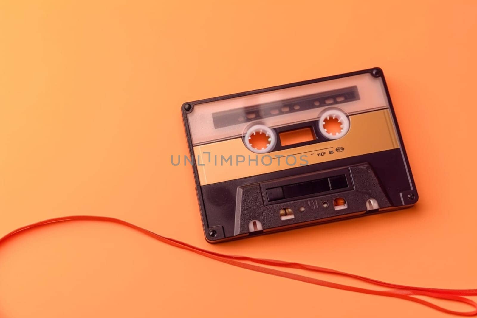 Rewind cassette tape compact retro on background. 90's concepts. Vintage style filtered photo. Concept on the theme of history, nostalgia, old age. Retro style.