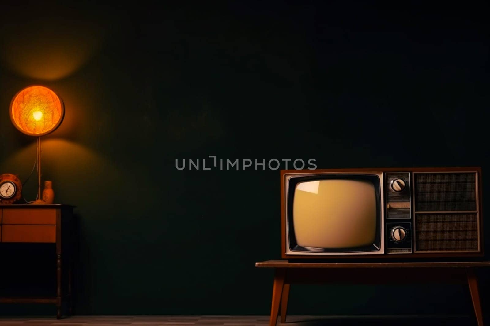 Retro old television on background. 90's concepts. Vintage style filtered photo. Concept on the theme of history, nostalgia, old age. Retro style.
