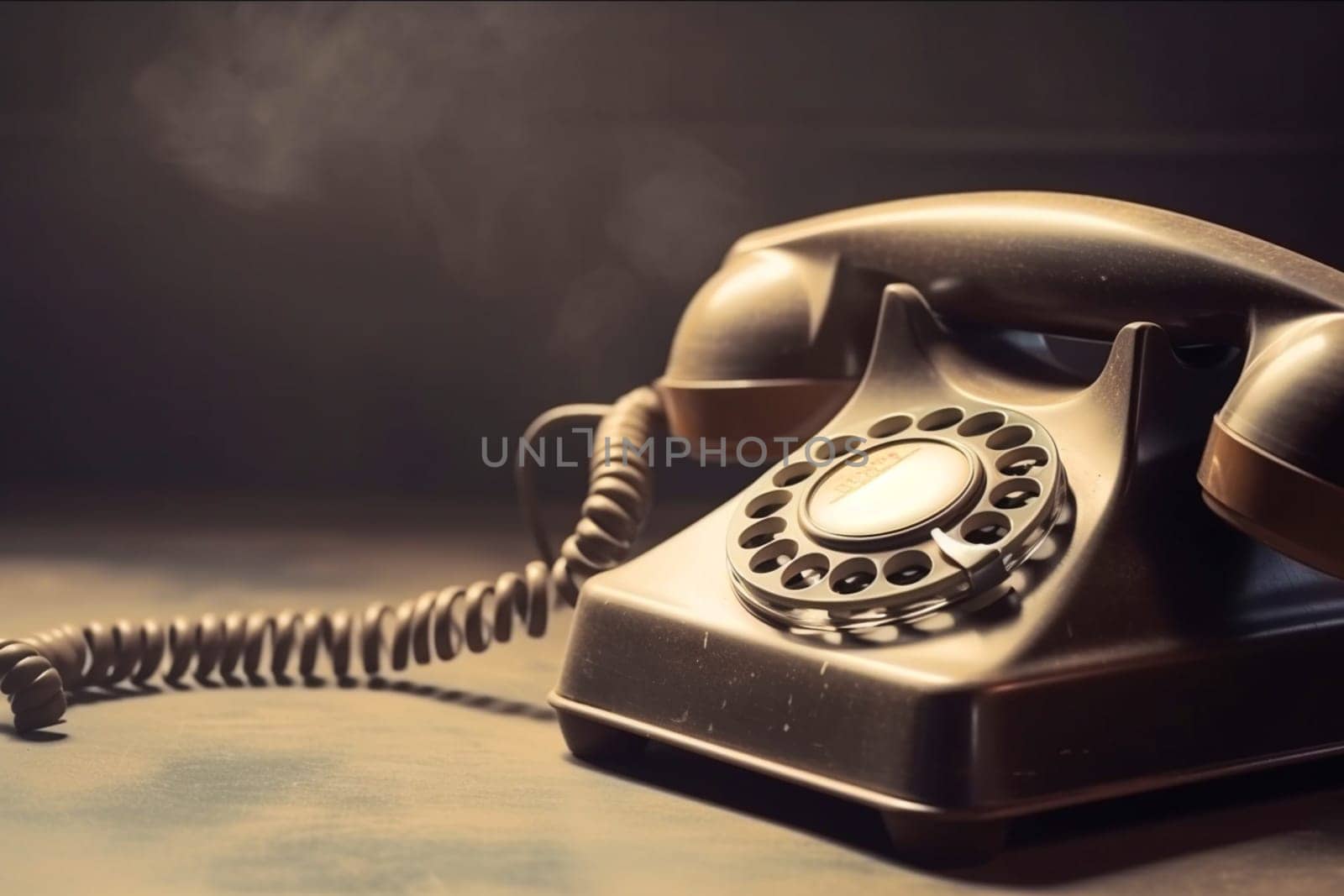 Telephone retro on background. 90's concepts. Vintage style filtered photo. Concept on the theme of history, nostalgia, old age. Retro style.