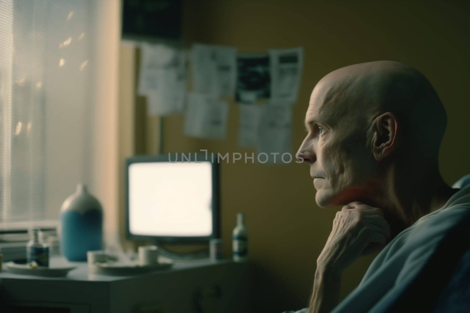 Oncology. Cancer cells. Chemotherapy. Portrait patient feels optimistic, supports sick people, volunteers. Faith in the future. Fighting to win. Treatment and recovery. .