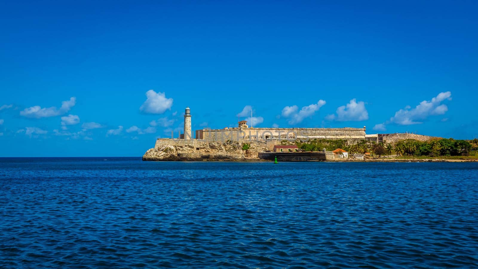 Morro Castle (Castillo del Morro) and lighthouse across Havana harbor, Havana, Cuba
