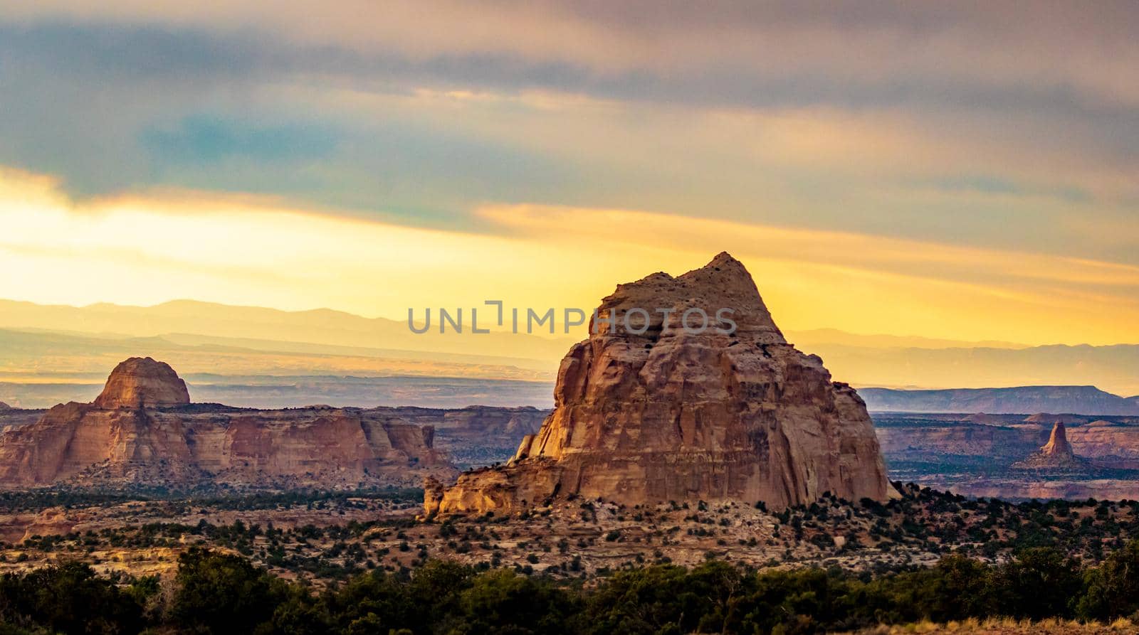 Chimney Rock in Utah, seen from the Ghost Rock rest Area off Interstate 70