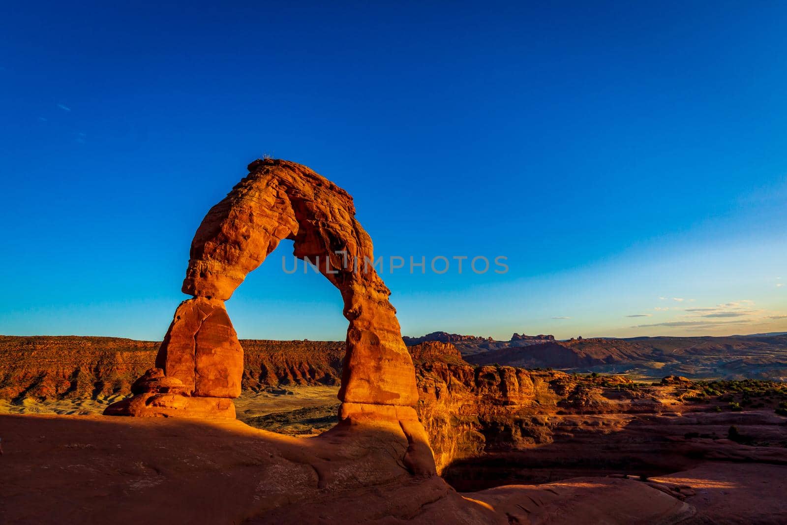 Delicate Arch near sunset, Arches National Park, Utah