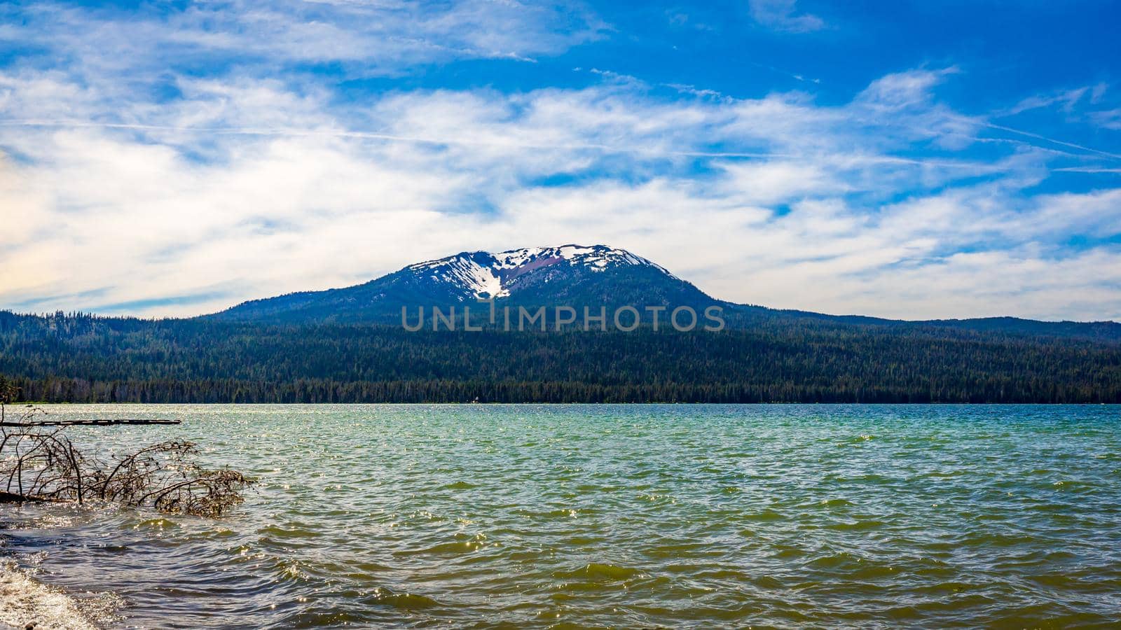 Mount Bailey viewed from Diamond Lake south shore, Oregon