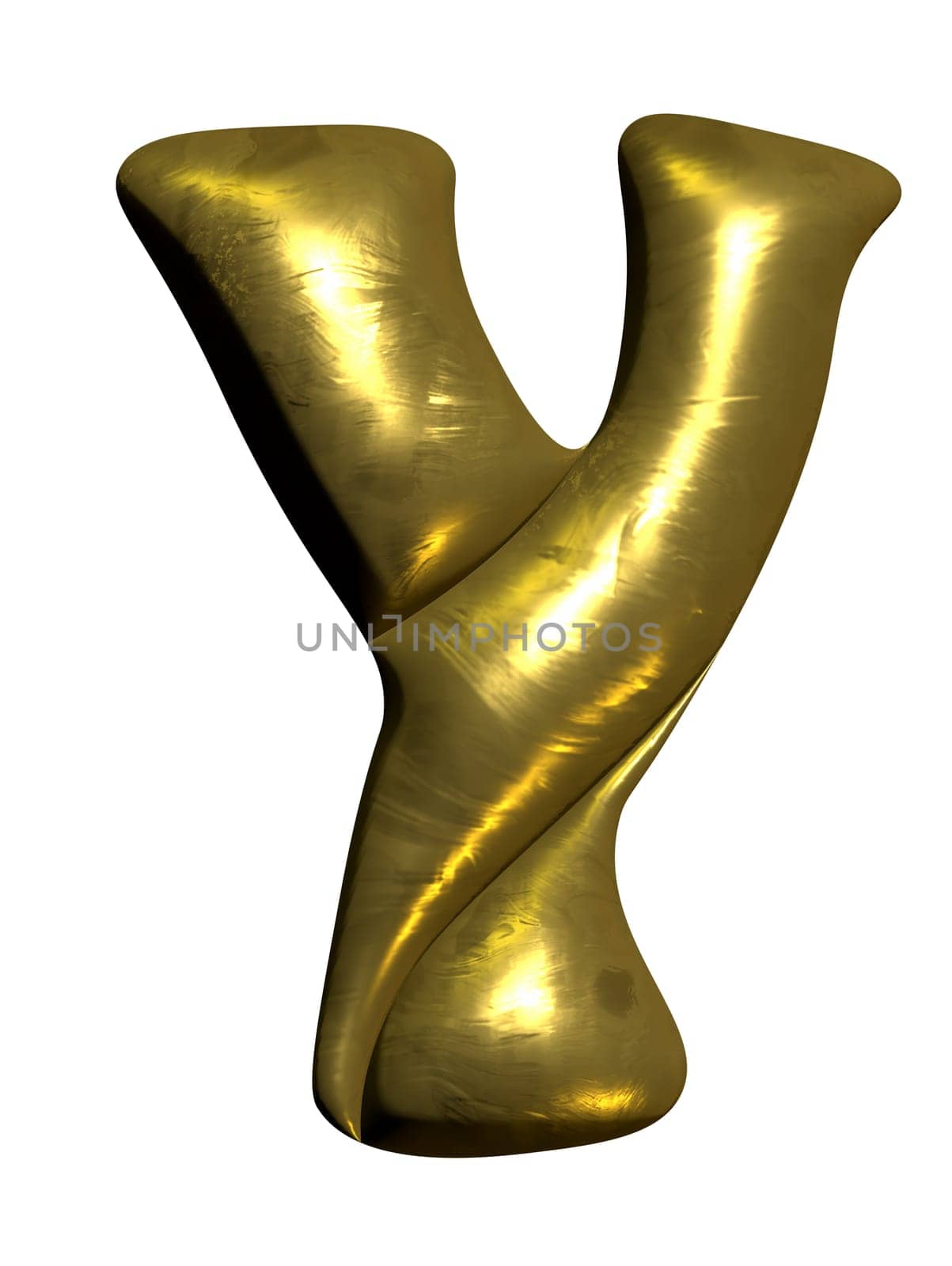 Shiny gold balloon metallic letter Y capital. by hadkhanong