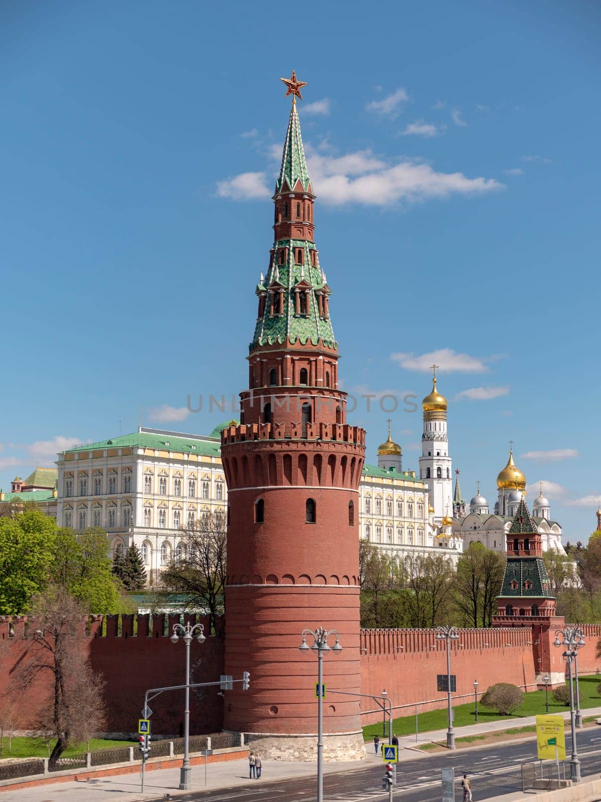 Moscow Kremlin embankment view of the Great Kremlin Palace.