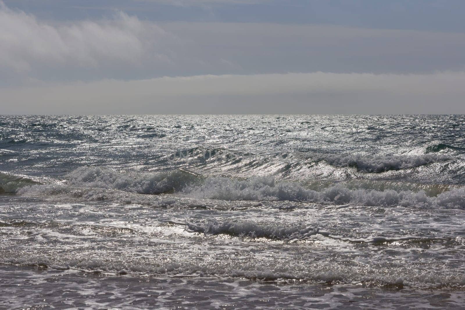 Large wave in the ocean during storm.