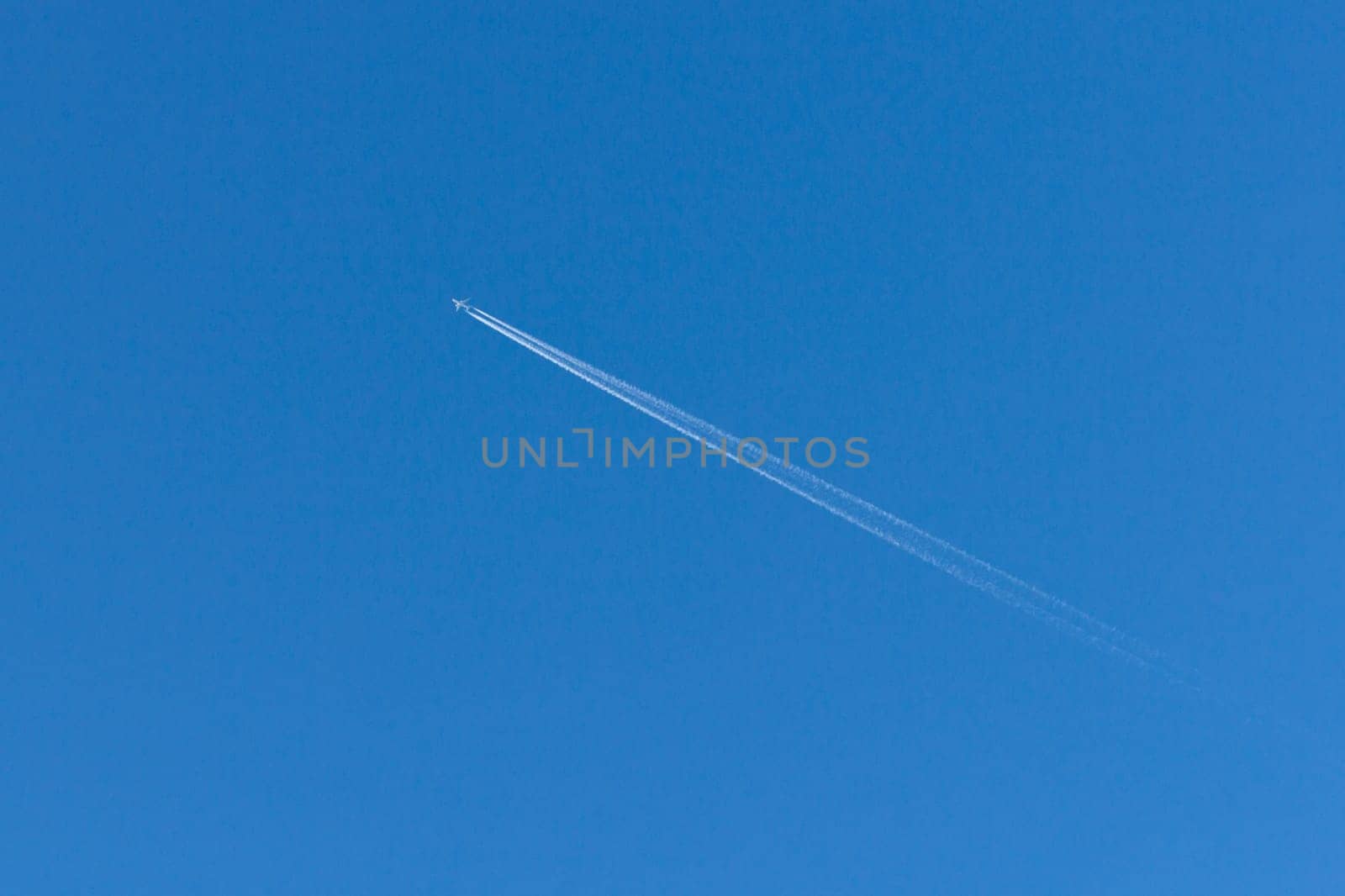 trace of the plane in the sky.