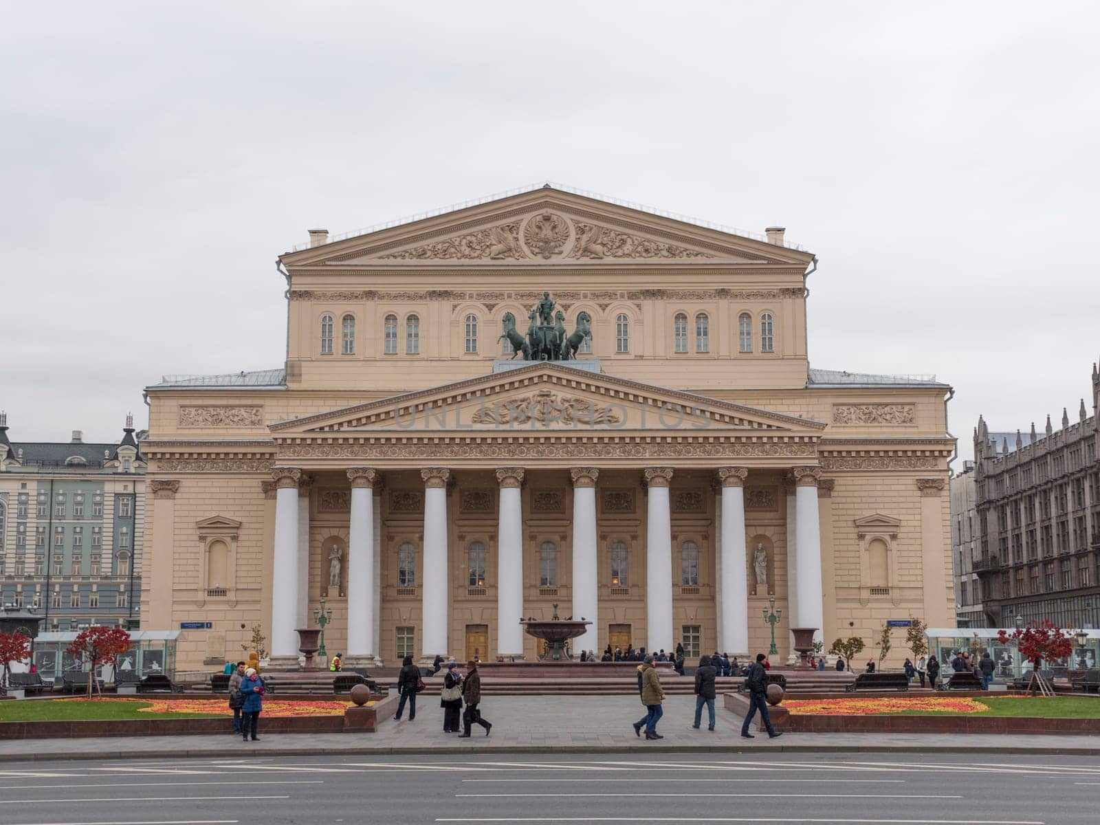 MOSCOW - OCTOBER 14: The Bolshoi Theater in Moscow, Russia on October 14, 2017 in Moscow, Russia.
