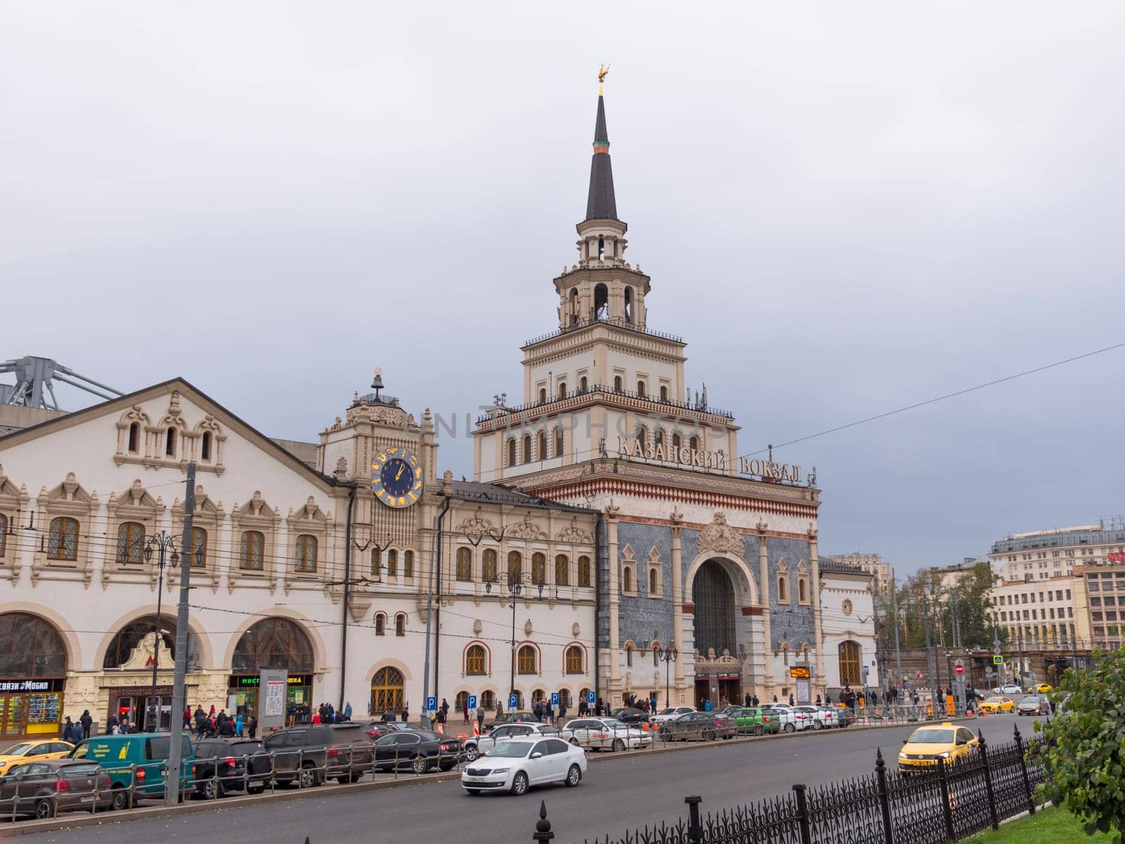 MOSCOW - OCTOBER 14: The building of the Kazan railway station on October 14, 2017 in Moscow, Russia.