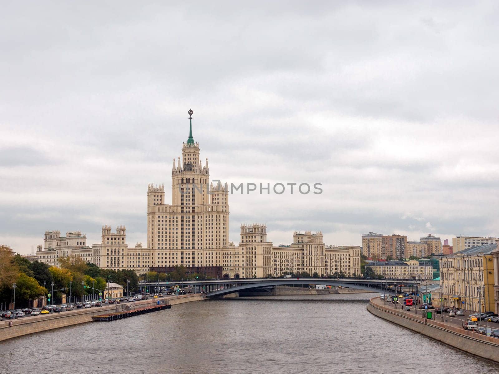 Stalin era tower building skyscraper on Kotelnicheskaya embankment.