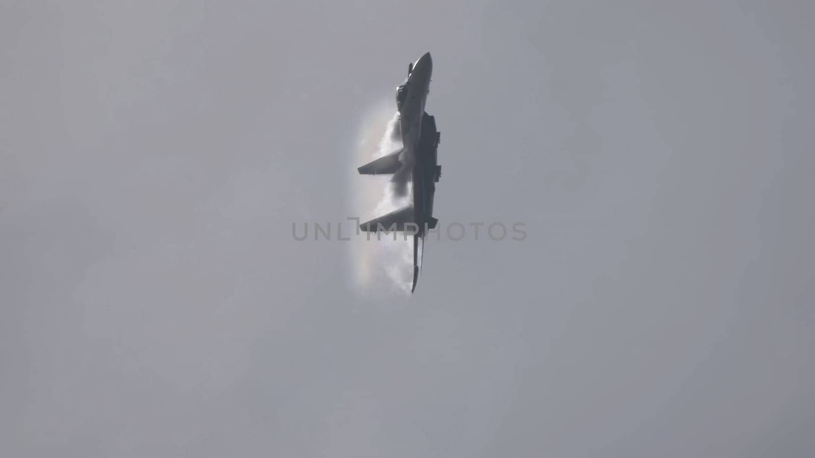 Moscow Russia Zhukovsky Airfield 25 July 2021: Aerobatic teams Russian Knights on planes Su-35 of the international aerospace salon MAKS-2021.