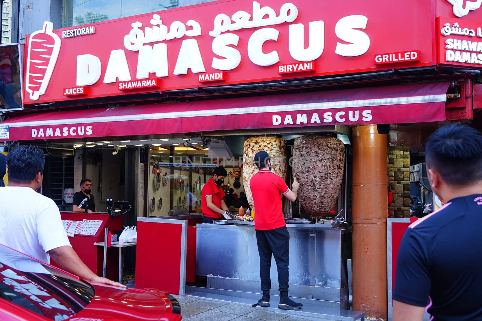 Kuala Lumpur, Malaysia - March 5, 2023. Traditional Turkish food is Doner kebab in Bukit Bintang. Popular Street Foods.
