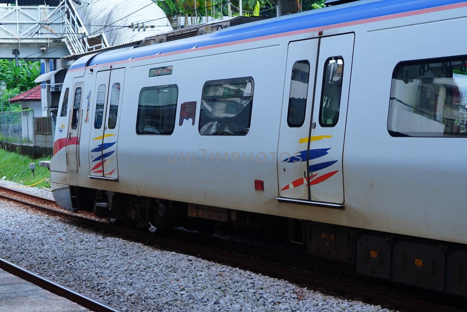 Kuala Lumpur, Malaysia. March 5, 2023. MRT or Mass Rapid Transit train at the station. Street Photography Editorial.