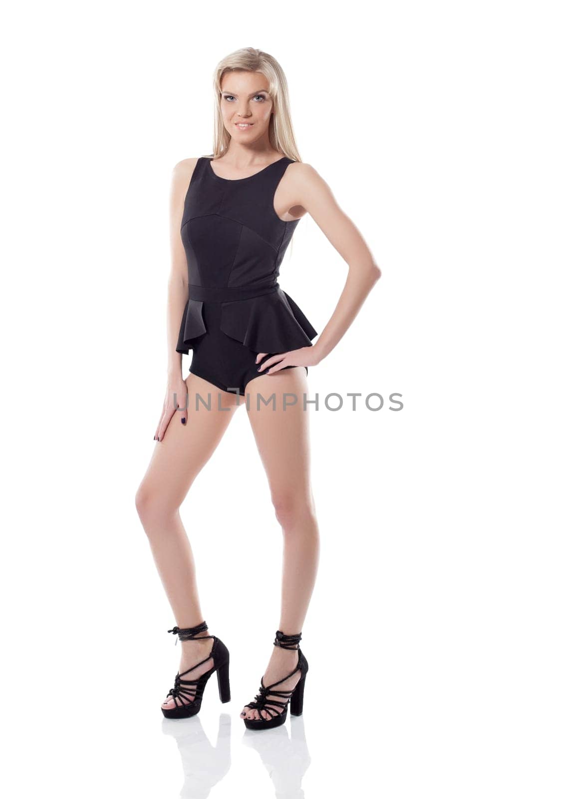 Young cheerful blonde isolated on white background