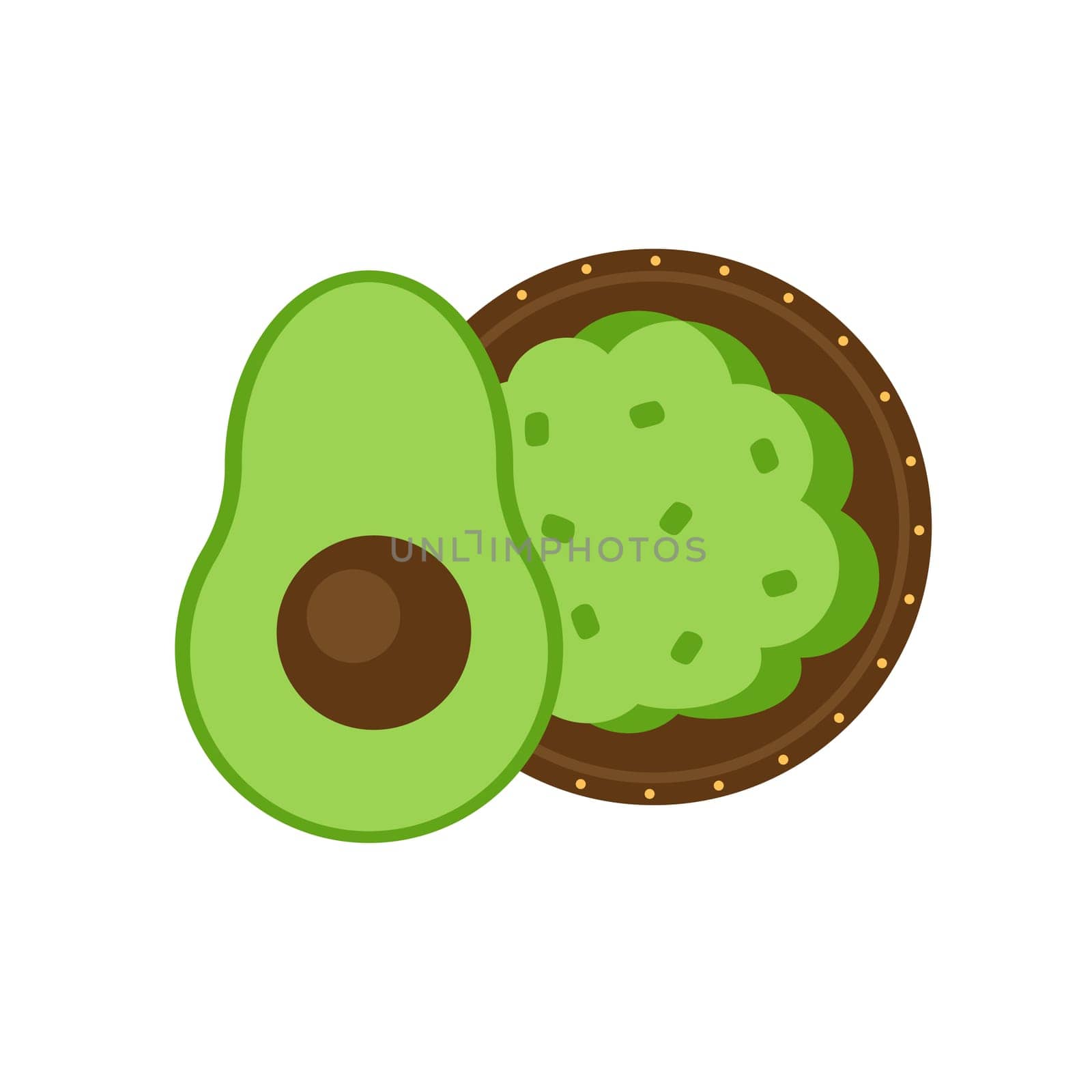 Guacamole icon. Illustration of traditional Mexican dip guacamole by natali_brill