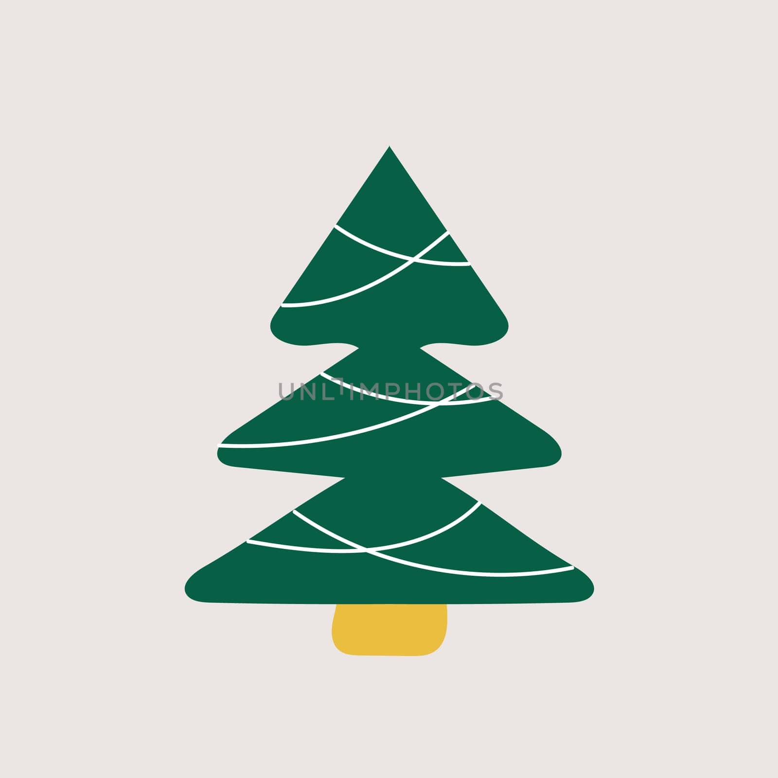 Christmas tree. Hand drawn green Christmas tree. Simple icon by natali_brill