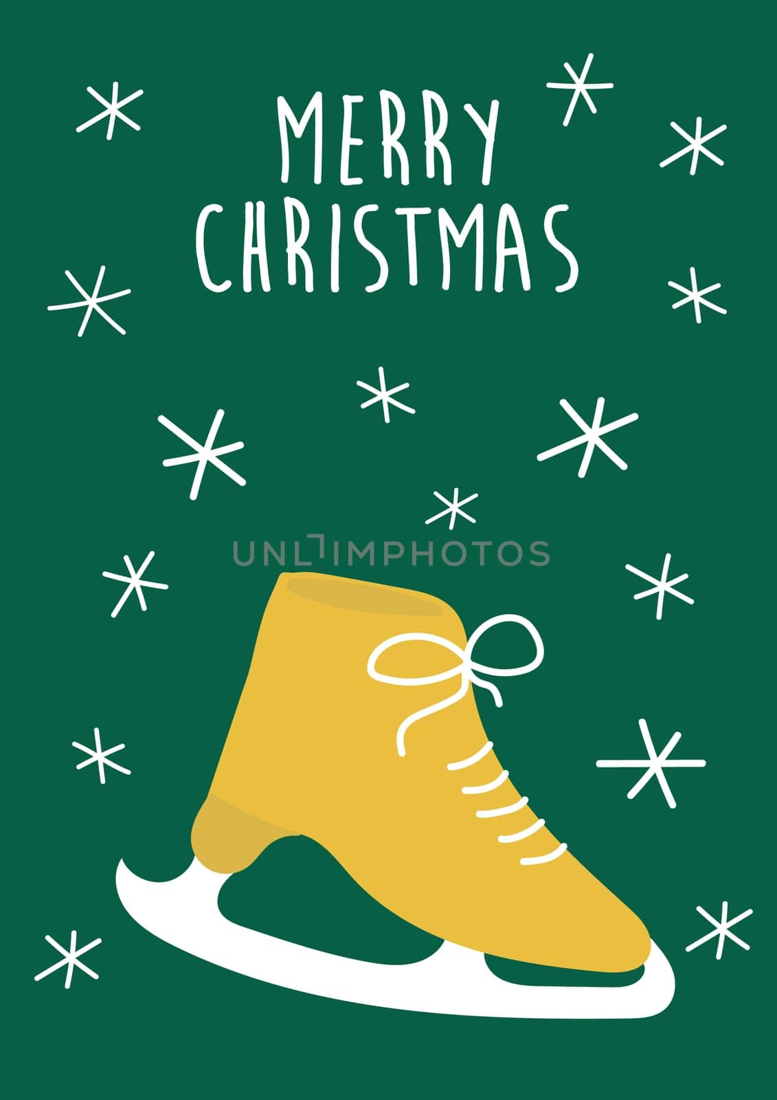 Hand drawn ice skates icon in vector. Doodle ice skates - Christmas card by natali_brill