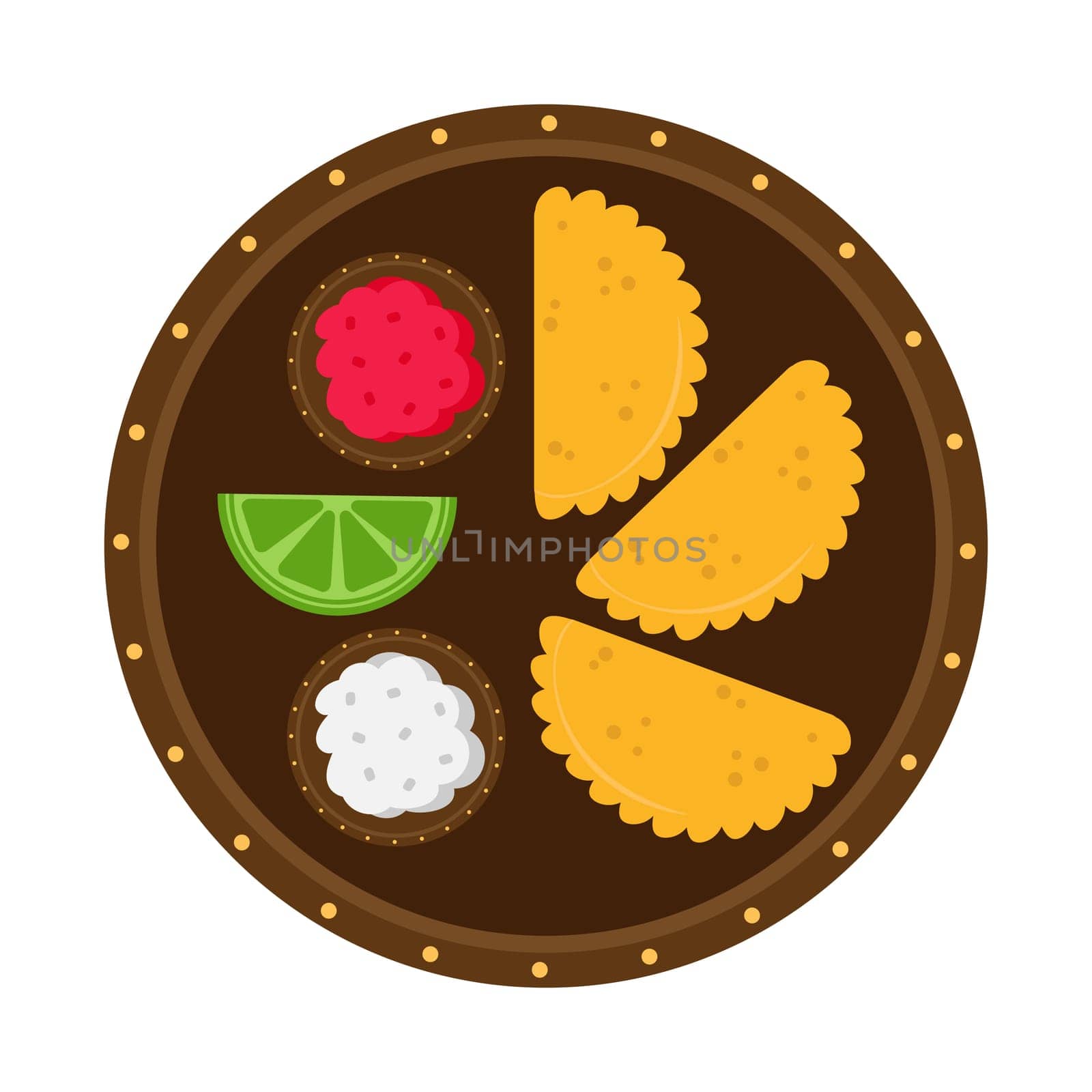 Vector illustration of empanadas dish on isolated background by natali_brill