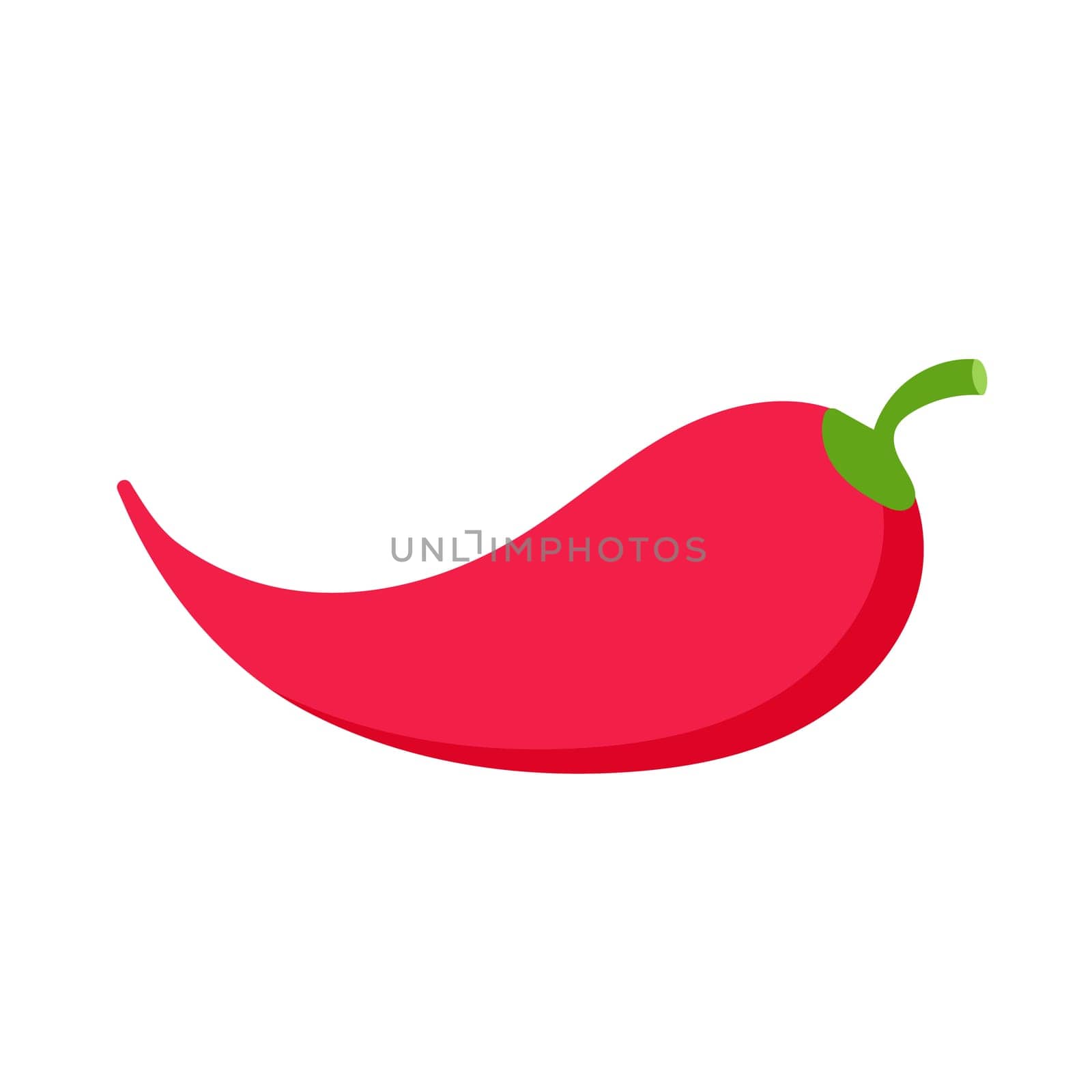 Hot pepper vector flat icon on white. by natali_brill