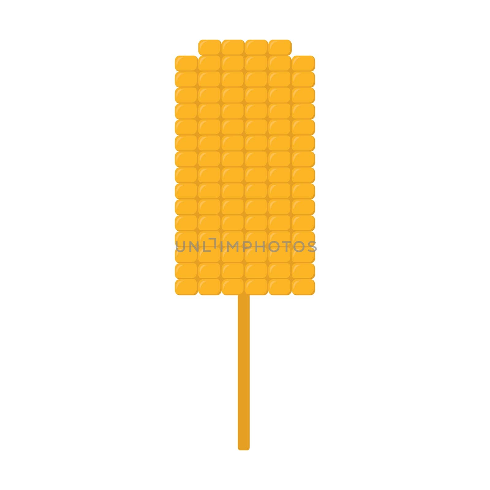 Corn on a stick. Traditional Mexican food on a white background. Smple icon
