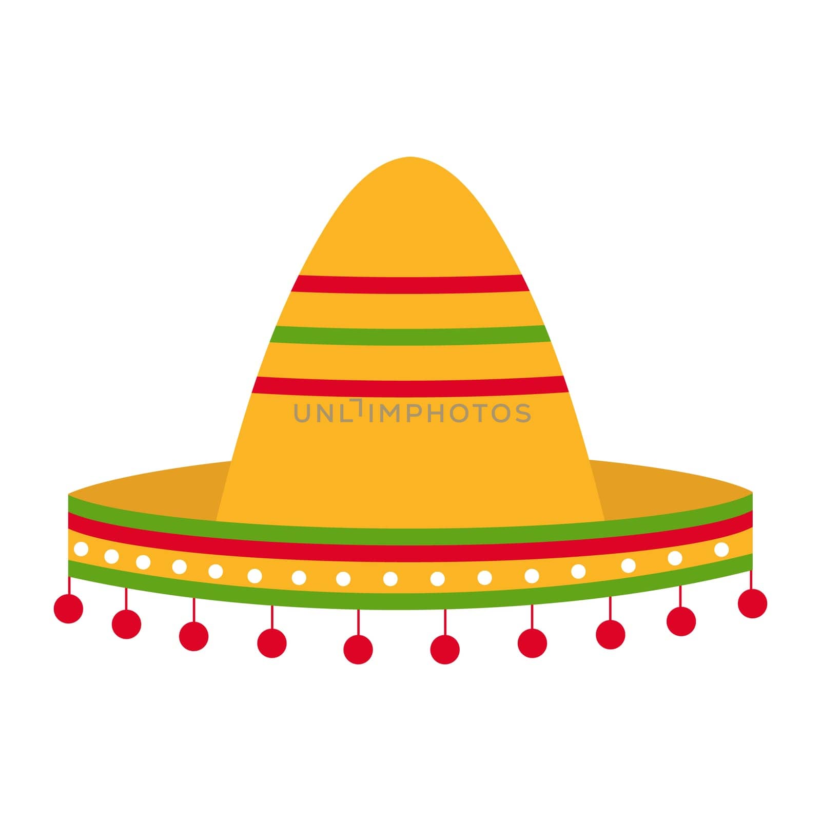 Mexican sombrero hat vector Illustration on a white background. by natali_brill