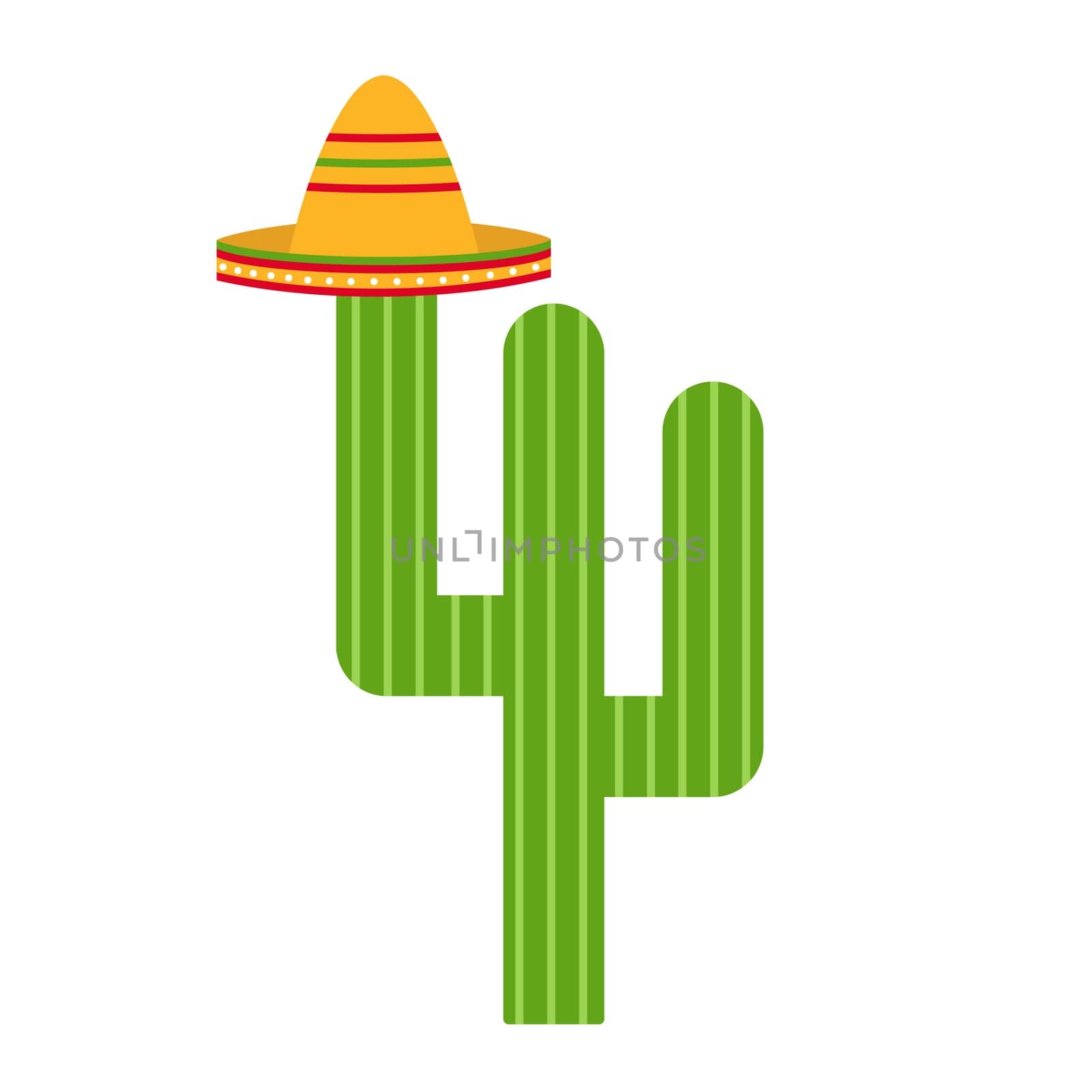 Viva Mexico. Cartoon vector illustration. Cactus with sombrero by natali_brill
