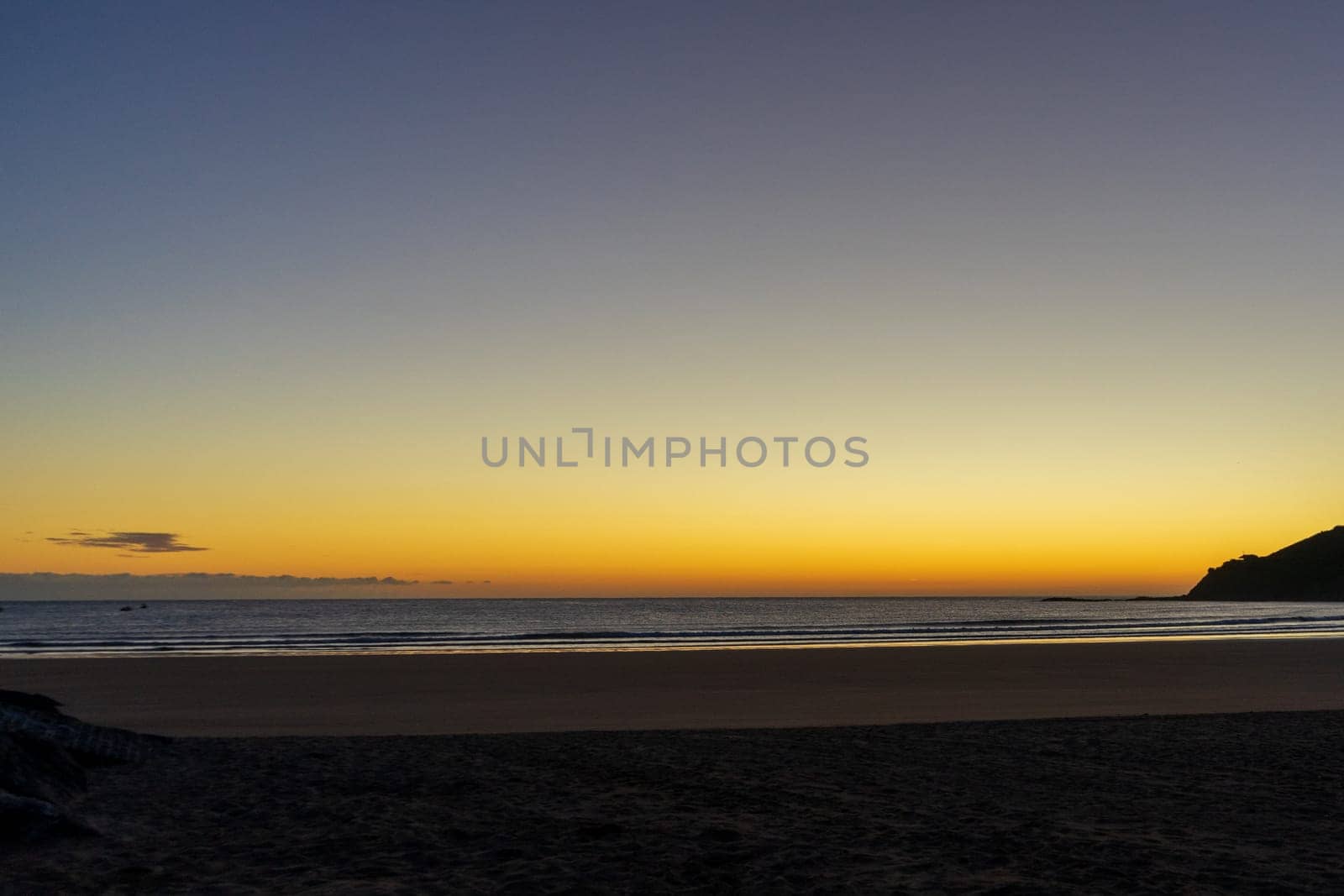 sunrise over the bay of biscay beach