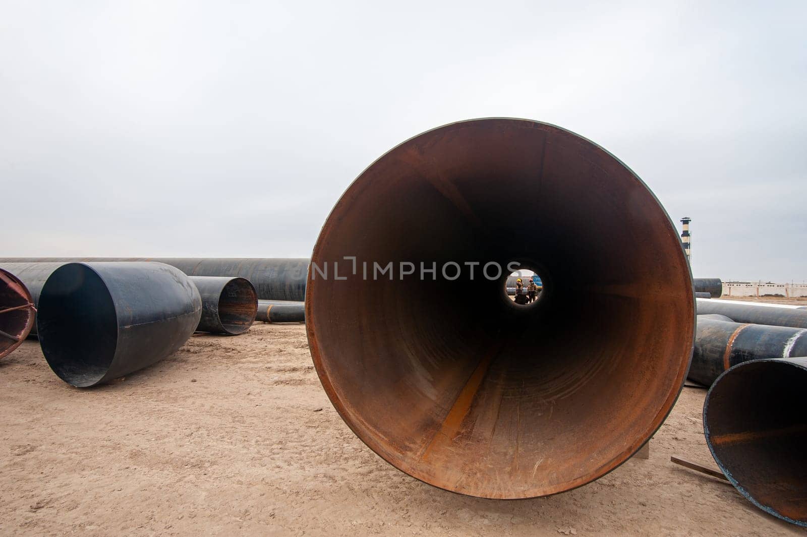 The large pipes at construction site