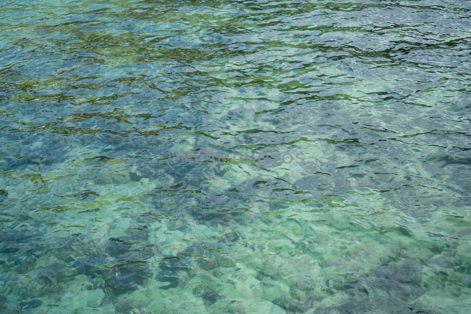 Shallow sea surface, see the limestone floor