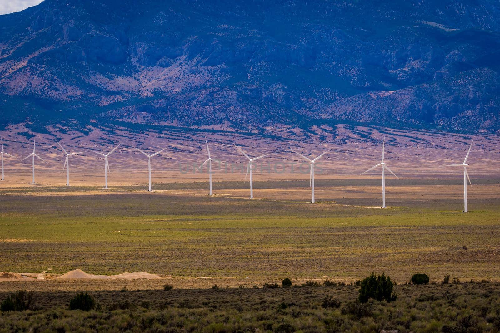 Wind turbines at Spring Valley Wind Farm, Nevada