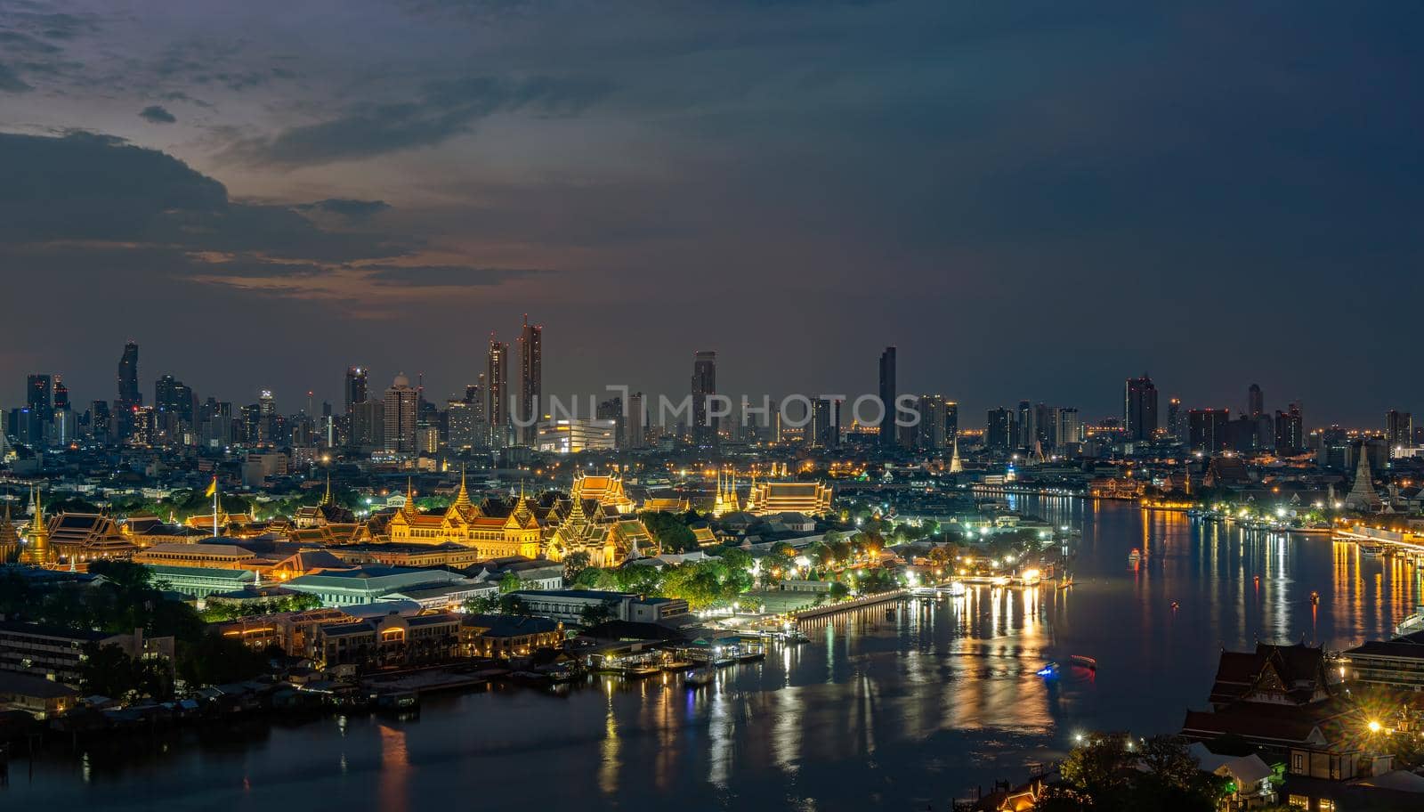 Grand Palace Capital city of Thailand With the Chao Phraya River Surrounding Rattanakosin Island