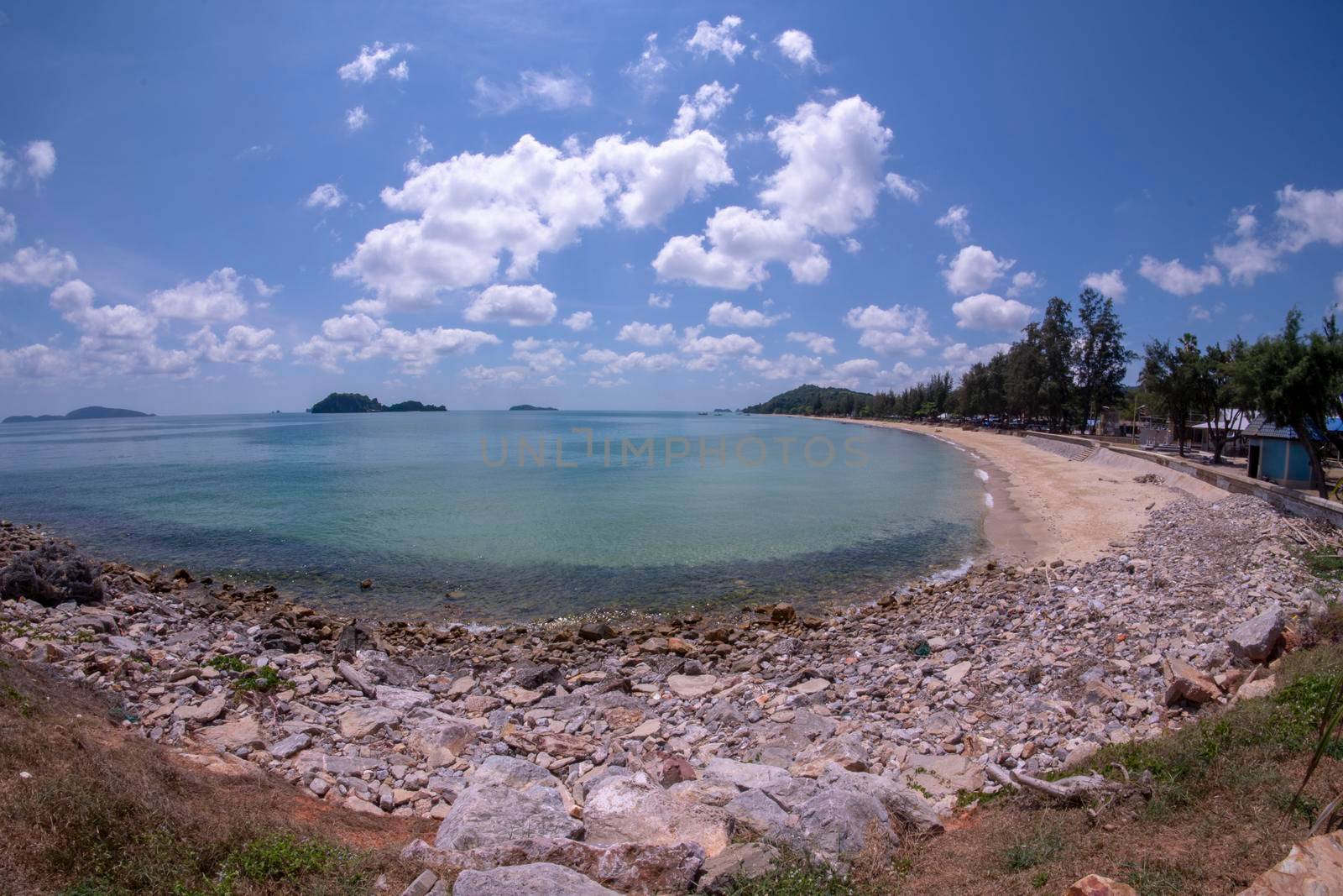 Rocks, beaches and emerald sea at Sairee Beach, Chumphon Province