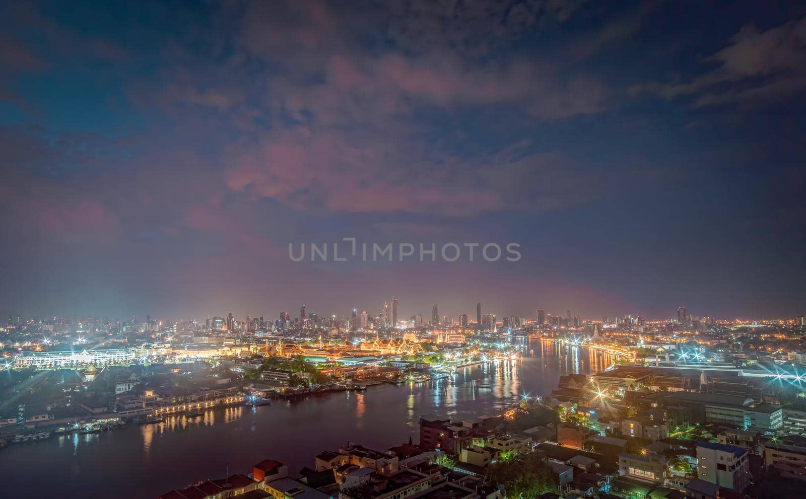 Grand Palace Capital city of Thailand With the Chao Phraya River Surrounding Rattanakosin Island