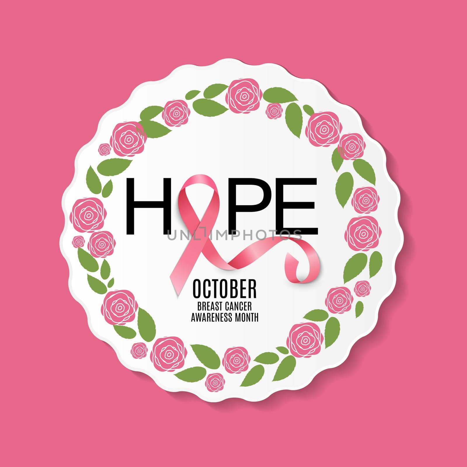 Breast Cancer Awareness Month Pink Ribbon Background Vector Illustration by yganko