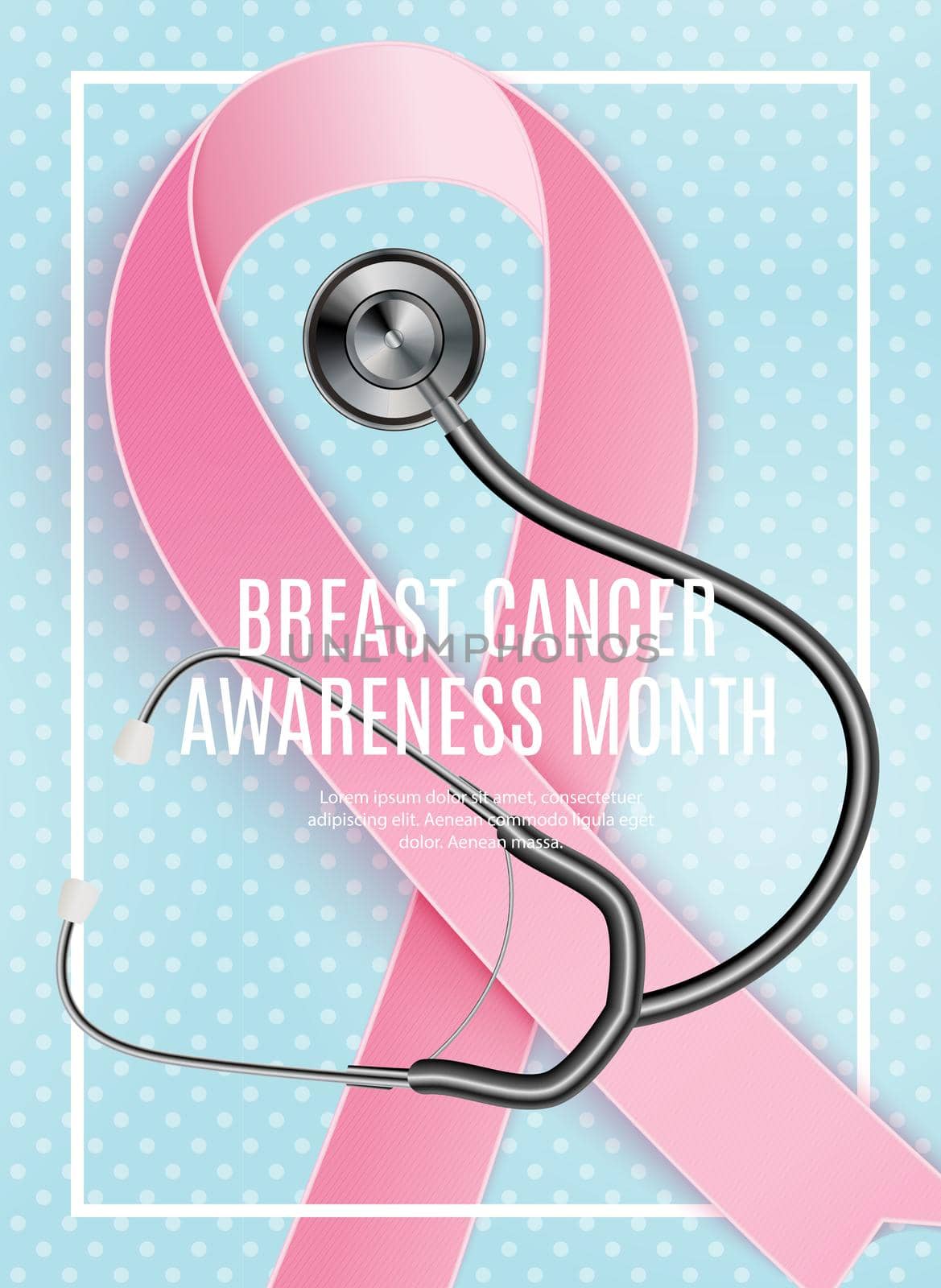 Breast Cancer Awareness Month Pink Ribbon Background Vector Illustration by yganko