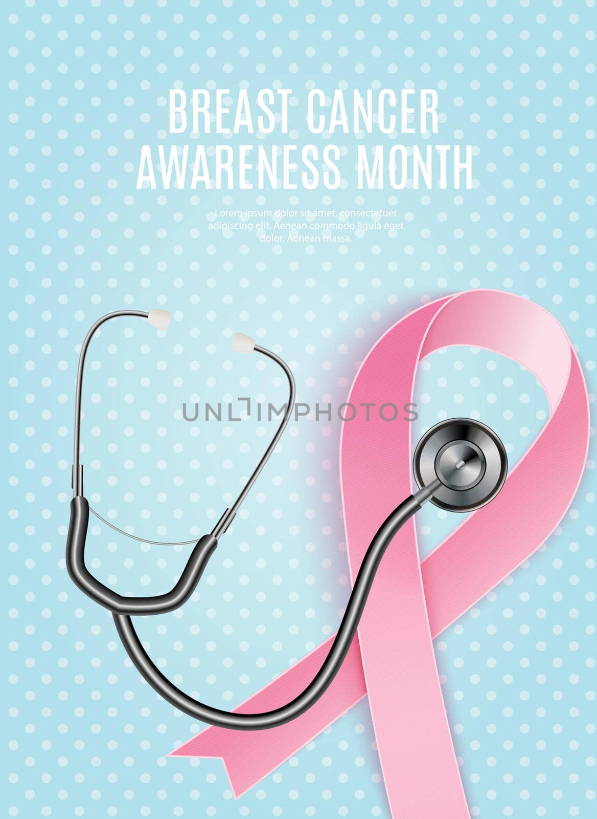 Breast Cancer Awareness Month Pink Ribbon Background Vector Illustration EPS10