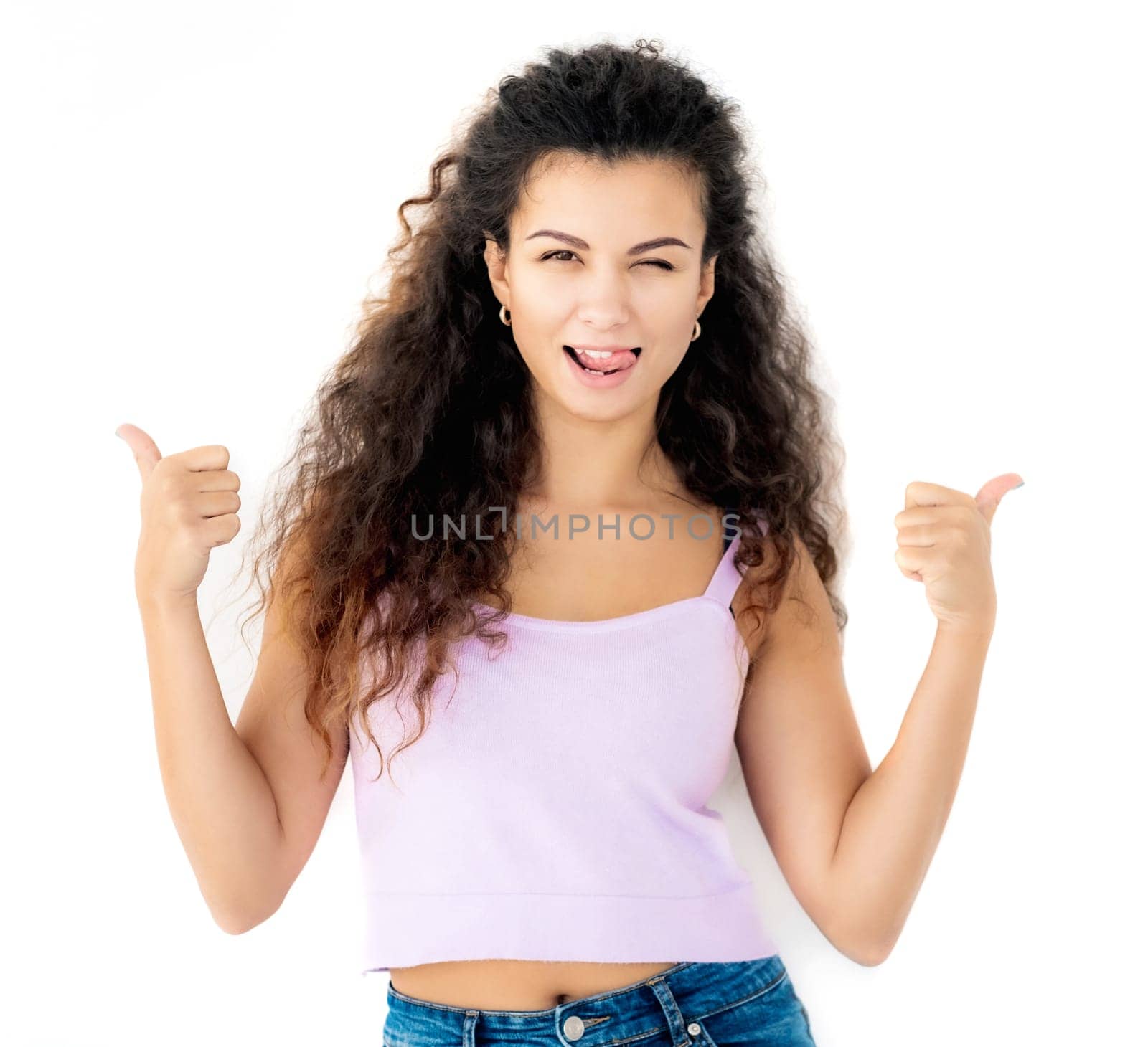 Girl showing thumbs up by GekaSkr