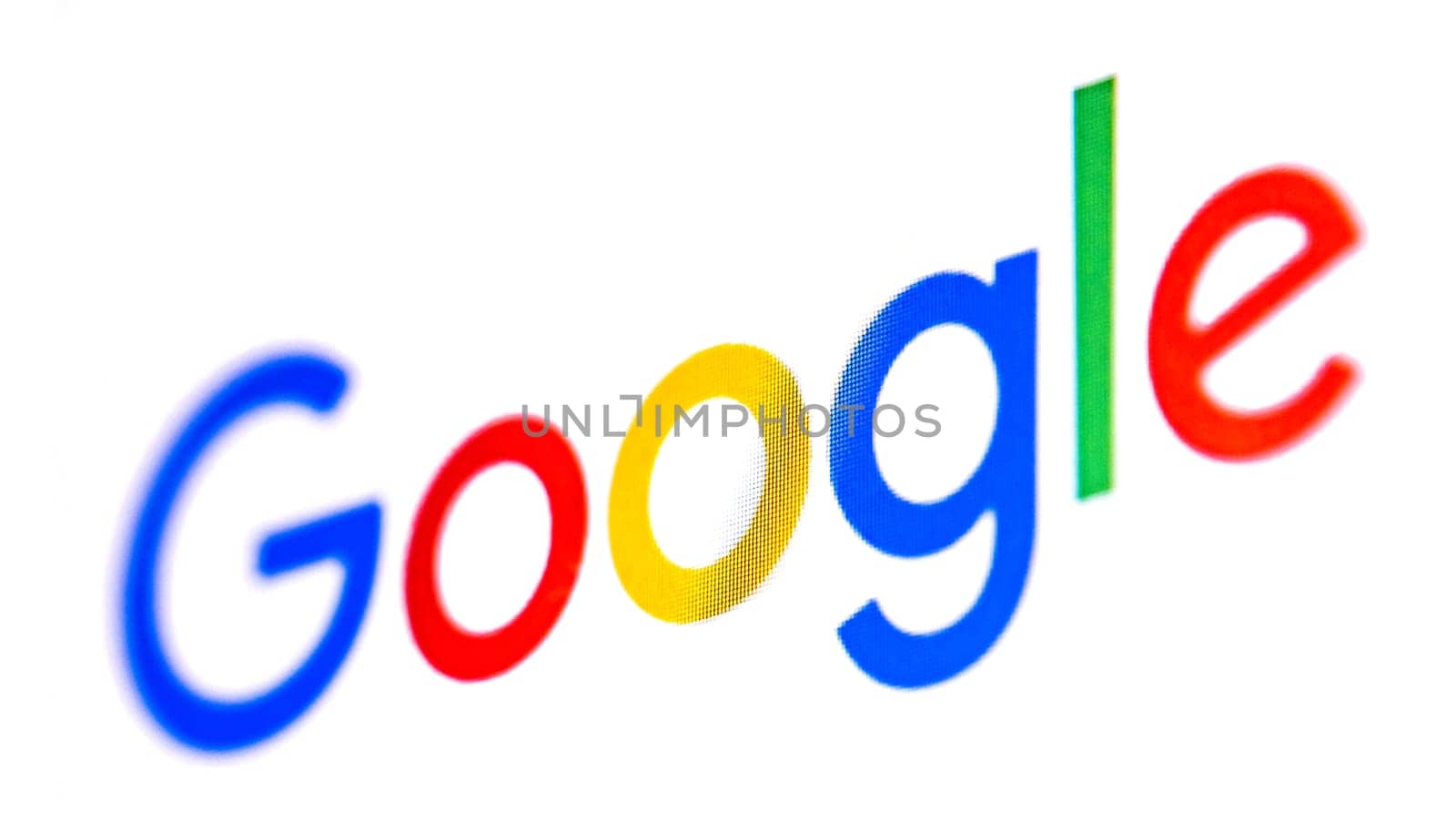Warsaw, Poland - 13 July 2022: Google search logotype panel in browser for navigation in global information. Interface of search system bar