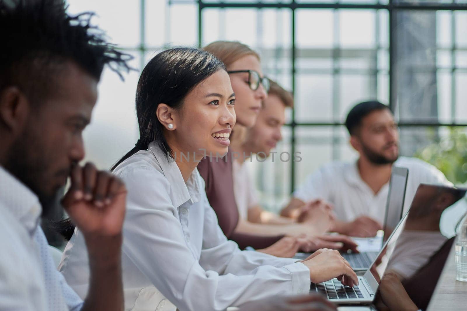Multiethnic business people working together in the office